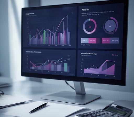 Pantalla con análisis de márgenes, previsiones de tesorería y gráficos financieros de una empresa